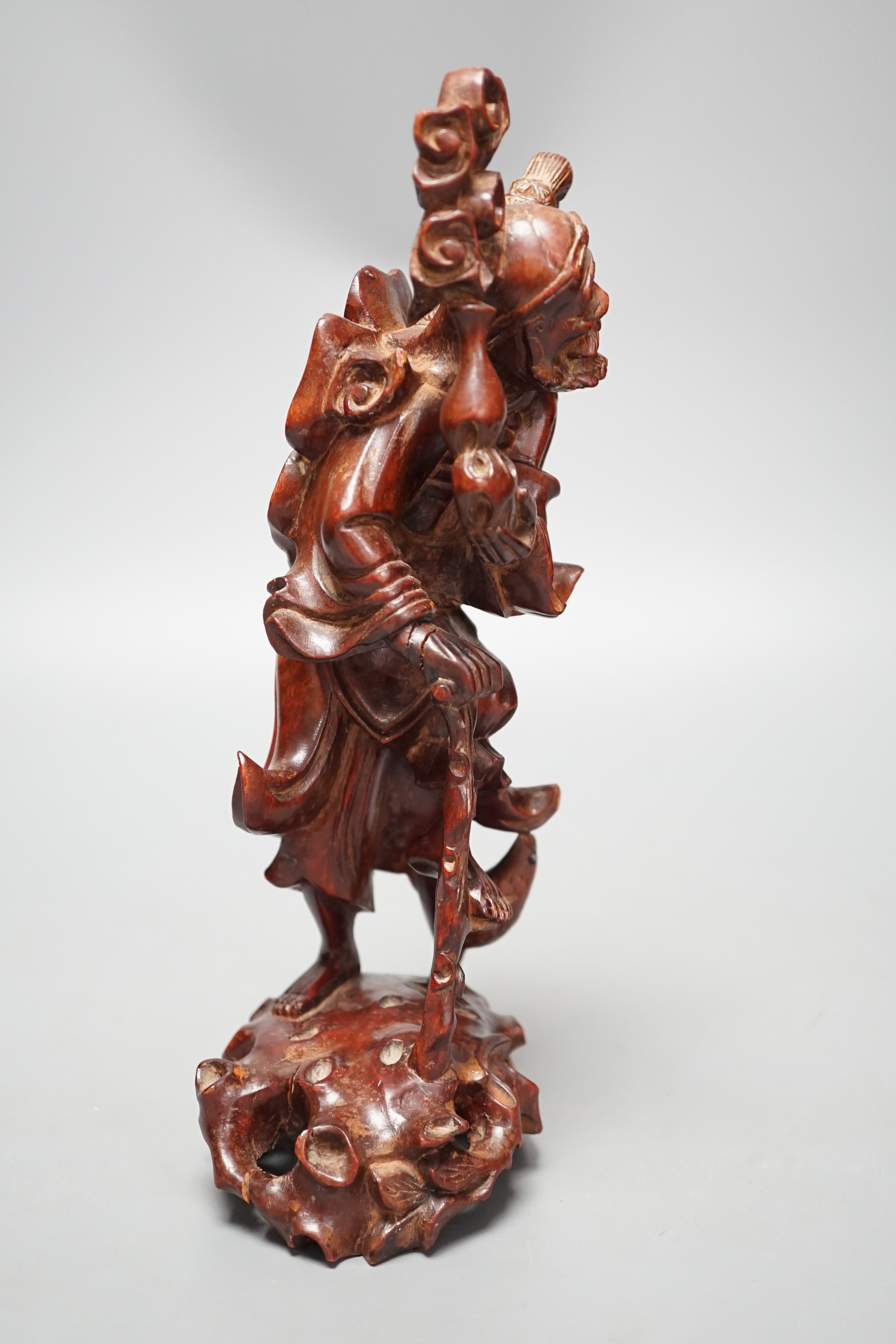 A Chinese hardwood figure of Li Tieguai 26cm